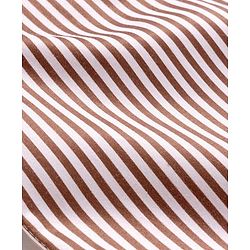 Babyhug Woven Full Sleeves Striped Party Shirt & Trouser Set With Bow & Suspender - Brown