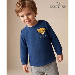 Babyhug Disney Full Sleeves Thermal Vest with Lion King Graphic - Navy Blue