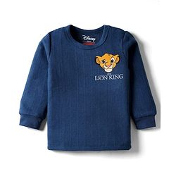 Babyhug Disney Full Sleeves Thermal Vest with Lion King Graphic - Navy Blue