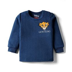 Babyhug Disney Full Sleeves Thermal Vest with Lion King Graphic - Navy Blue