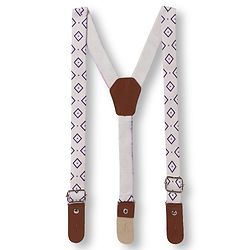 Babyhug Cotton Woven Full Sleeves Poplin Solid Party Shirt & Stretchable Trouser With Bow & Suspender - Purple & Cream