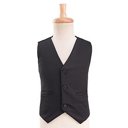 Babyhug Cotton Woven Full Sleeves 3 Piece Party Suit With Leaf Print - Black & Red