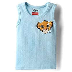 Babyhug Disney Sleeveless Thermal Vest & Pant with Lion King Graphic - Light Blue