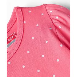 Babyhug 100% Cotton Knit Full Sleeves T-Shirt with Polka Dot Print - Pink