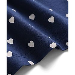 Babyhug 100% Cotton Knit Full Sleeves T-Shirt with Heart Print - Navy Blue