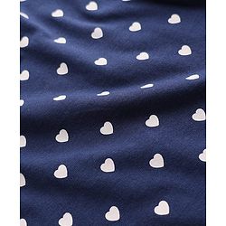 Babyhug 100% Cotton Knit Full Sleeves T-Shirt with Heart Print - Navy Blue