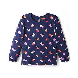 Babyhug 100% Cotton Knit Full Sleeves T-Shirts with Text & Heart Graphics Pack of 2 - Navy Blue & Red