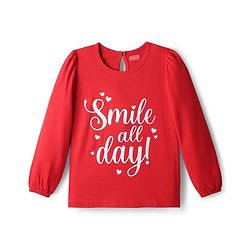 Babyhug 100% Cotton Knit Full Sleeves T-Shirts with Text & Heart Graphics Pack of 2 - Navy Blue & Red