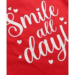 Babyhug 100% Cotton Knit Full Sleeves T-Shirts with Text & Heart Graphics Pack of 2 - Navy Blue & Red