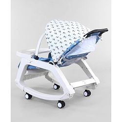 Babyhug Disney Mickey Mouse Rocking chair- Light Blue| Multi-Functional Rocker, Dining Chair, Walker, Cart & Seat| Reclining Seat| Infants & Toddlers of 0 to 3 Yrs| Wheels with Lock| Safety Harness