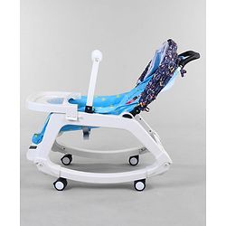 Babyhug Disney Mickey Mouse Rocking chair- Light Blue| Multi-Functional Rocker, Dining Chair, Walker, Cart & Seat| Reclining Seat| Infants & Toddlers of 0 to 3 Yrs| Wheels with Lock| Safety Harness