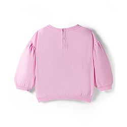 Babyhug Looper Knit Full Sleeves Rib at Neck Top & Jeans Set with Floral Print - Pink & Blue