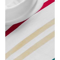 Babyhug Cotton Elastane Knit Full Sleeves Turtle Neck Winter T-Shirt with Stripes - White