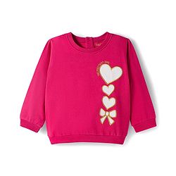 Babyhug Looper Knit Full Sleeves Rib at Neck Top & Jeans Set with Heart Print - Red & Blue