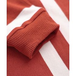 Babyhug Cotton Knit Full Sleeves Turtle Neck Winter T-Shirt with Stripes - Red
