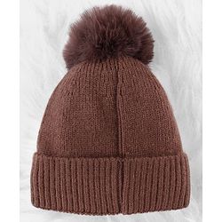 Babyhug Woolen Cap & Muffler Set With Smiley Motif Brown - 11.5 cm Diameter