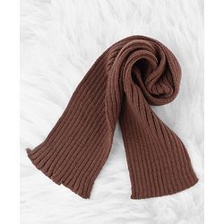Babyhug Woolen Cap & Muffler Set With Smiley Motif Brown - 11.5 cm Diameter