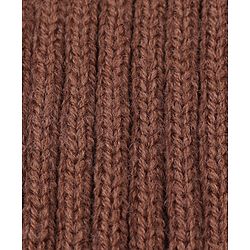 Babyhug Woolen Cap & Muffler Set With Smiley Motif Brown - 11.5 cm Diameter