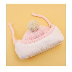 Babyhug Woolen Cap & Muffler Set With Animal Applique Pink - 13 cm Diameter