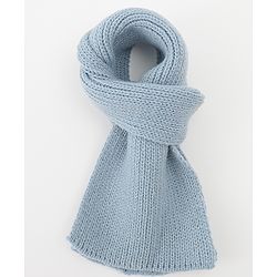Babyhug Woolen Cap & Muffler Set With Smile Embroidery Blue - 11.5 cm Diameter