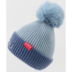 Babyhug Woolen Cap & Muffler Set With Smile Embroidery Blue - 11.5 cm Diameter