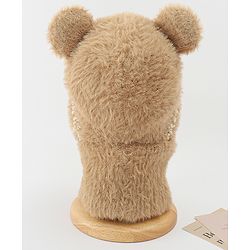 Babyhug Monkey Cap With Ear Applique Khaki - 12 cm Diameter