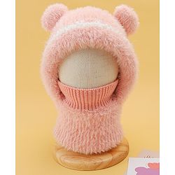 Babyhug Monkey Cap With Ear Applique Khaki - 12 cm Diameter