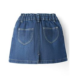 Babyhug Single Jersey Knit Half Sleeves Solid Top & Denim Skirt Set - Pink & Blue