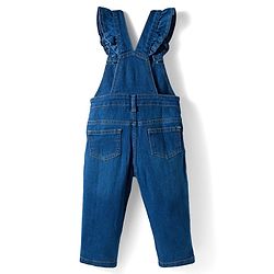 Babyhug Single Jersey Knit Full Sleeves T-Shirt & Dungaree With Butterfly Print - Pink & Blue