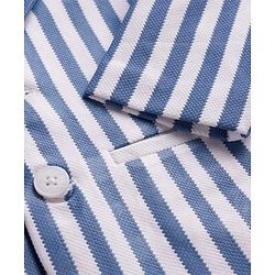 Babyhug Knit Full Sleeves Striped Blazer With NYC Printed T-Shirt - Blue