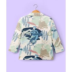 Babyhug Knit Full Sleeves Abstract Printed Blazer with T-Shirt - Multicolor