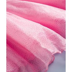 Babyhug Woven Half Sleeves Flare Party Dress with Bow Applique - Pink