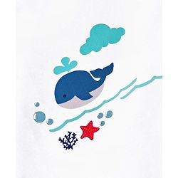 Babyhug Premium 100 % Cotton New Born Clothing Gift Set Sea Breeze Theme Blue - Pack of 8| Full Sleeve Set| Onesie| Cap Bibs Mitten & Booties| Essential Clothing for 0 to 6 months
