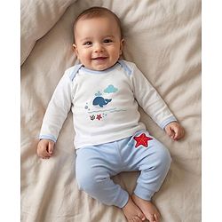 Babyhug Premium 100 % Cotton New Born Clothing Gift Set Astronaut Theme Brown - Pack of 8| Full Sleeve Set| Hooded Wrapper| Cap Bibs Mitten & Booties| Essential Clothing for 0 to 6 months