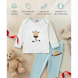 Babyhug Premium 100 % Cotton New Born Clothing Gift Set Astronaut Theme Brown - Pack of 8| Full Sleeve Set| Hooded Wrapper| Cap Bibs Mitten & Booties| Essential Clothing for 0 to 6 months