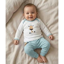 Babyhug Premium 100 % Cotton New Born Clothing Gift Set Astronaut Theme Brown - Pack of 8| Full Sleeve Set| Hooded Wrapper| Cap Bibs Mitten & Booties| Essential Clothing for 0 to 6 months