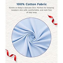 Babyhug Premium 100 % Cotton New Born Clothing Gift Set Sea Breeze Theme Blue - Pack of 8| Half Sleeve Set| Onesie| Cap Bibs Mitten & Booties| Essential Clothing for 0 to 6 months