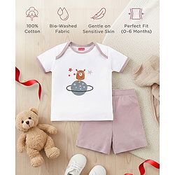 Babyhug Premium 100 % Cotton New Born Clothing Gift Set Sea Breeze Theme Blue - Pack of 8| Half Sleeve Set| Onesie| Cap Bibs Mitten & Booties| Essential Clothing for 0 to 6 months