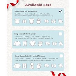 Babyhug Premium 100 % Cotton New Born Clothing Gift Set Sea Breeze Theme Blue - Pack of 8| Half Sleeve Set| Onesie| Cap Bibs Mitten & Booties| Essential Clothing for 0 to 6 months