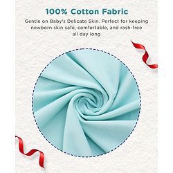 Babyhug Premium 100 % Cotton New Born Clothing Gift Set Sea Breeze Theme Blue - Pack of 8| Half Sleeve Set| Onesie| Cap Bibs Mitten & Booties| Essential Clothing for 0 to 6 months