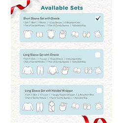 Babyhug Premium 100 % Cotton New Born Clothing Gift Set Sea Breeze Theme Blue - Pack of 8| Half Sleeve Set| Onesie| Cap Bibs Mitten & Booties| Essential Clothing for 0 to 6 months