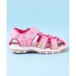 Cute Walk by Babyhug Velcro Closure Sandals with Floral Print - Pink