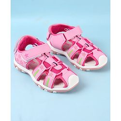 Cute Walk by Babyhug Velcro Closure Sandals with Floral Print - Pink