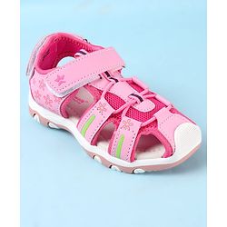 Cute Walk by Babyhug Velcro Closure Sandals with Floral Print - Pink