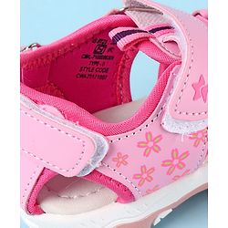 Cute Walk by Babyhug Velcro Closure Sandals with Floral Print - Pink