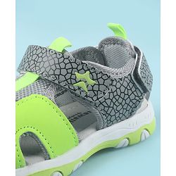 Cute Walk by Babyhug Printed Sandals with Velcro Closure - Grey