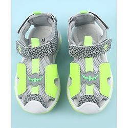Cute Walk by Babyhug Printed Sandals with Velcro Closure - Grey