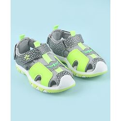 Cute Walk by Babyhug Printed Sandals with Velcro Closure - Grey