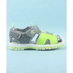 Cute Walk by Babyhug Printed Sandals with Velcro Closure - Grey