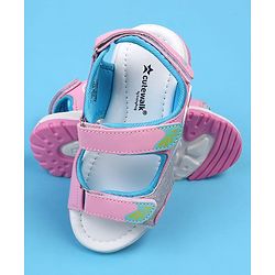 Cute Walk by Babyhug Sandals with Velcro Closure & Heart Applique - Pink